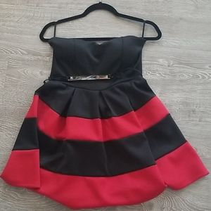 Black and red tulle dress